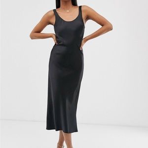 ASOS DESIGN scoop neck midi satin slip dress